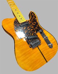 Rare Prince HS Anderson Guitar Madcat Mad Cat Amber Yellow Flame Maple Top Electric Guitar Leopard Pickguard Classic Black