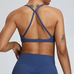 Yoga Outfit Wmuncc Naked Beauty Back Bra Women's V-neck Gathering Sports Tight External Wear Running Fitness Tank Top