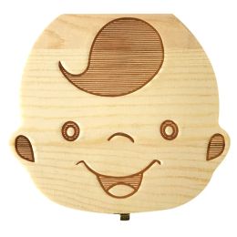 Leathercraft Wooden Baby Hair Deciduous Teeth Storage Box Umbilical Cord Collection Box for Baby Organiser Box for Milk Teeth Wooden Gift