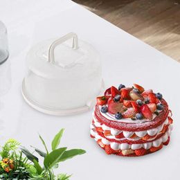 Storage Bottles Cake Container Portable Round Pan Serving Tray Freezer Food Grade Convenient