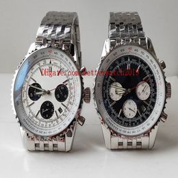 2 Color selling Mens Watches Quality Watch 45mm Navitimer AB031021 BF77 453A Chronograph Working quartz fold stainless steel 202213f