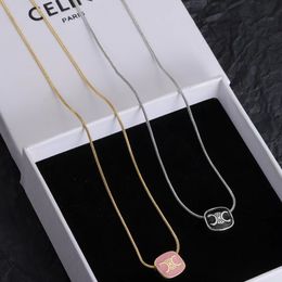 Gold Square Pendant Necklaces Designer Jewellery for Women Moissanite Snake Chain Sailormoon Letters Love Choker Necklace Birthday Gift