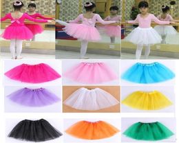 18 colors Top Quality candy color kids tutus skirt dance dresses soft tutu dress ballet skirt 3 layers children pettiskirt clothes4801721