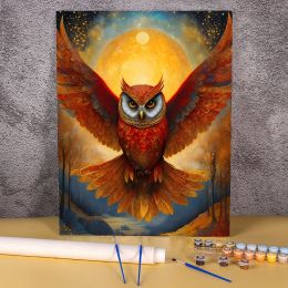 Number Acrylic Painting By Numbers Handpainted Decorative Paintings Animals Owl Colouring By Numbers On Canvas Home Decor Unique Gift