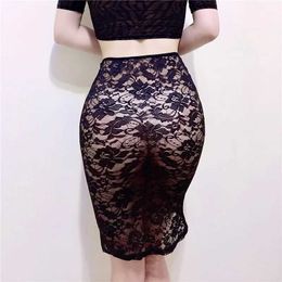 Sexy Skirt Skirts Sexy Womens Lace See Through Waist Slim Fit Skirt Female Nightclub Transparent Hollow Outer Step Hip Skirt OL Fashion Skirt F1 24326