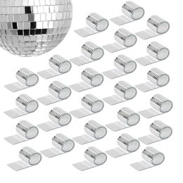 Stickers 26 PCS Mirror Mosaic Tiles Self Adhesive Disco Ball Tiles Small Square Mirror Mirror Tiles Sticker For DIY Craft Silver