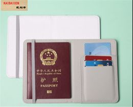 Blank Sublimation Cover Passport book Holder Ticket ID Card Bag Case Leather Wallet Style document hold heat transfer products1451815