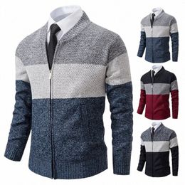 Outono e sinter masculino novo casaco fi camisa de beisebol agarrar lã quente casual camisola com zíper cardigan tendência cor camisola f2fE #