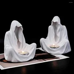Candle Holders Candlestick Holder Unique Resin Ghost Statue Art Craft Home Decoration