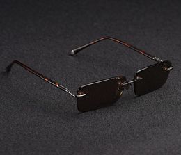 WholeZerosun Glass Sunglasses Male Rimless Sun Glasses for Men Brown Lens Anti Scratch Brand Designer Vintage Eyewear4807342