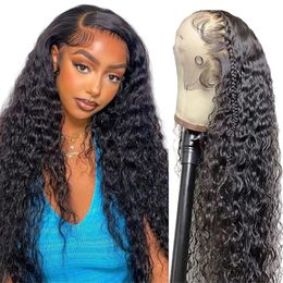 Deep Wave HD Frontal 13x6 13x4 Curly Front Human Hair Wigs for Women Wet and Wavy 4x4 Water Lace Closure Wig Sale