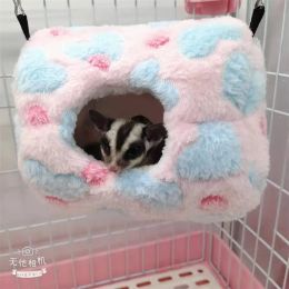 Cages Hamster Squirrel Cotton Fleece Soft Hammock Small Animal Cages Hanging Sleeping Nest for Guinea Pig Suger Glider Pet Accessories