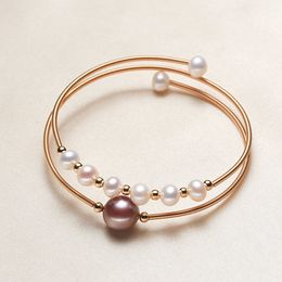 Straight Freshwater Pearl Edison Pearl Wound Double Bracelet for Girls Casual Fashion Bracelet