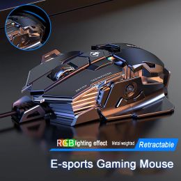 Pads Pro Program Gaming Mouse Led 12800 Dpi Usb Computer Mouse Gamer Rgb Mice 500/200 Mause Backlight Cable for Pc Laptop