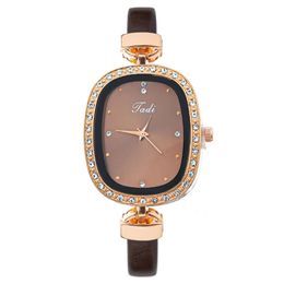 Fashion Diamond Oval Women's Belt Quartz Watch