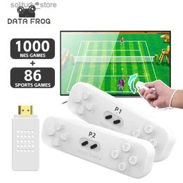 Portable Game Players Data Frog Y2 Fit 4K Game Stick Retro Growth Sensor Console Built in 1000+NES Game Wireless TV Dental Video Game Console Q240326