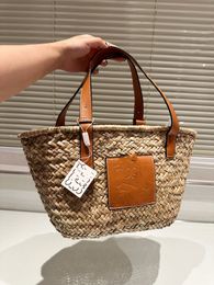 Designe Bag Basket Straw Bags Loe Fashion Tote Bag Basket Straw Bag Designer Hand Woven Cross Body Open Beach Handbag Ladies Summer Bag High Quality Lowewes 7151