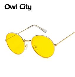 Round Sunglasses Women Men Vintage Yellow Colour Lens Sunglass Female Brand Design Metal Frame Circle Glasses Oculos UV4006148102