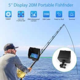 519C 5" Inch 20M 1080P Fish Finder Underwater Fishing Camera 8pcs LED With Infrared For Ice/Sea/River Fishing outdoor safe fishing