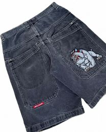 Pantaloncini JNCO streetwear Y2K Harajuku Hip Hop Carto Stampa grafica Gotico Baggy Denim Pantaloncini da ginnastica Pantaloncini da basket da donna da uomo R0jd #