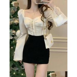 Work Dresses Spring Sweet And Spicy Small Wear White Shirt Package Hip Short Skirt Light Mature Senior Sense Of Two-Piece Suit Female Otfjv