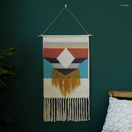 Tapestries Nordic Handmade Tapestry With Tassel Cotton Bedroom Wall Art Background Decor Hanging Decorative Boho Muslim