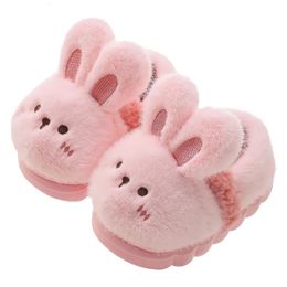 Kids Slippers Rabbit Winter Thick Sole Cotton Slippers for Girls Cute Kids Fashion Plush Shoes Warm Classic Style Boys Shoes 240311