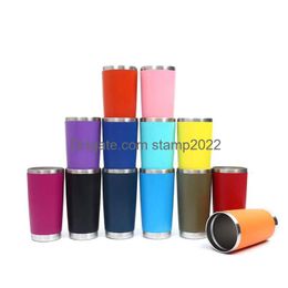 Water Bottles 18 Colours 20 Oz Stainless Steel Tumbler Cup Travel Beer Mug Bottle With Lid Coffee Mugs Drop Delivery Home Garden Kitc Dhljh