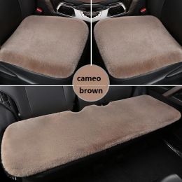 Cushion Winter Warm Car Seat Cover Fluffy Car Seat Cover Sets For Women Front+Rear Mat Long Plush Car Seat Cover Wool Fur Chair Cushion