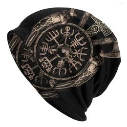 Berets Bonnet Hats Viking Mythology Men Women's Thin Skullies Beanies Hat Vegvisir Shield Valhalla Autumn Spring Warm Cap Design Caps