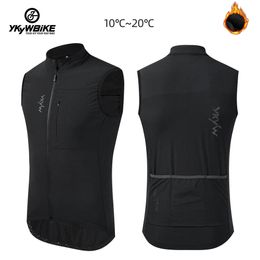 YKYW Waterproof Thermal Vest Men Women Winter Sleeveless Waistcoat Black Grey Olive Cycling Vest Bike Clothing Bicycle Mtb Coat 240323