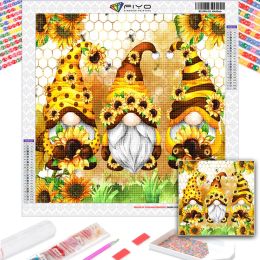 Stitch DIY 5D Diamond Painting New 2023 Gnome Full Diamond Embroidery Sunflower Mosaic Rhinestone Pictures Cross Stitch Kit Home Decor