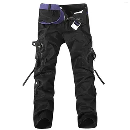 Men's Pants Military Tactical Men Multi-Pocket Washed Overalls Loose Cotton Male Cargo For Trousers