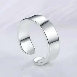 Cluster Rings Bohemian Retro Silver Color Smooth Round Ring For Women Girls Wedding Anniversary Valentine's Day Gifts 2024