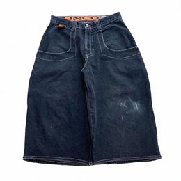 Jnco shorts y2k hip hop impressão gráfica baggy denim shorts de ginásio das mulheres dos homens 2023 verão novo harajuku gótico masculino shorts de basquete y3fG #