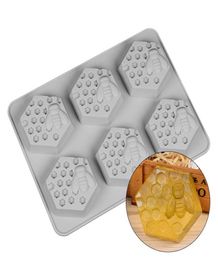Honeycomb Mould 6 Holes Honey Bee Honeycomb Silicone Mould DIY Handmade Cake Soap Mould Candle Candy Chocolate Baking Moulds3922221