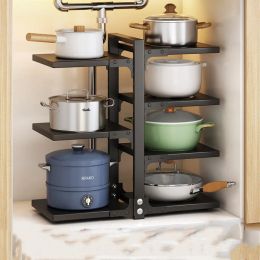 Organisation New Kitchen Shelving MultiLayer Pot Shelving MultiFunction Countertop Sink Cabinet TwoSided Pot Storage Rack Organisation