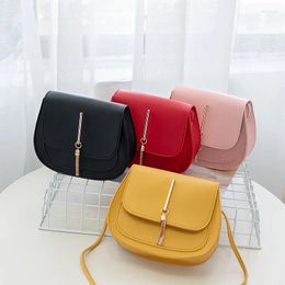 Shoulder Bags Women Mini Round Solid Colour Plaid Handbags Small Tassel Crossbody Purses Clutches