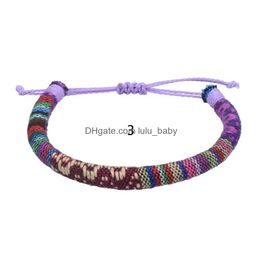 Charm Bracelets Boho Ethnic Style Hand Woven Bracelet For Women Colorf Surfer Friendship Gift Accessoriescharm Drop Delivery Jewellery Dhogk