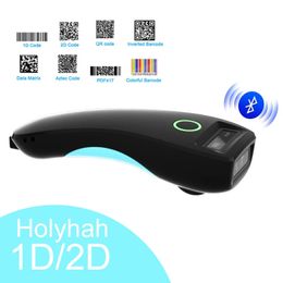 Holyhah C70 Bluetooth Wireless 1D 2D Barcode Scanner Pocket QR Code Reader for PDF417 Tobacco Garment Mmobile Payment Industry 240318