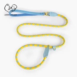 Leashes Luxury Reflective Dog P Chain Collar Leash Nylon Leather PU Adjustable Dogs Collar Medium Large Dogs Traction Rope Pet Supplies