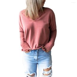 Women's Blouses Solid Colour Women Blouse Soft Long Sleeve V-Neck Warm Fleece Splicing Pullover Shirt Top Ladies Clothing 2024