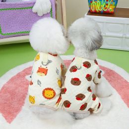 Rompers Cute Cartoon Animals Dog Jumpsuit Winter Cotton Warm Pet Dog Clothes For Small Medium Dogs Coats Cats Yorkshire Terrier Costumes