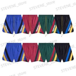 Men's Shorts 24SS Summer Style Contrast Colour Spliced Shorts Men Women Strtwear Inside Mesh Long Drawstring Brches With Tags T240325