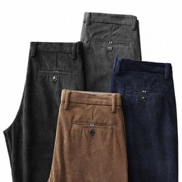 Outono dos homens calças casuais outfit veludo estiramento em linha reta ajuste coreia roupas marrom preto calças masculinas casual broeken 2022 610h #