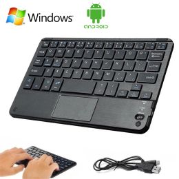 Keyboards Mini Bluetooth Keyboard Ultra Slim Wireless Keyboard with Touch Pad Mouse for Android IOS Windows Tablet Laptop IPad Smartphone