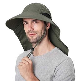 cket Hats Summer unisex sun hat adjustable fish bucket hat cotton wide brim climbing hat outdoor activity sun protection hatC24326