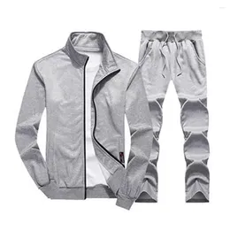 Men's Tracksuits Mens Casual Sportswear Coat Trousers Two Piece Sets Male Fashion Solid Jogging Suit Men Outfits Gym Jacket Pants Set