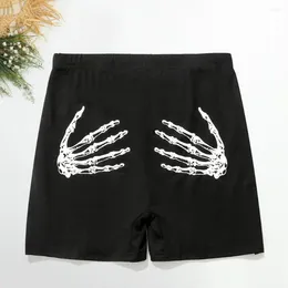 Women's Shorts High Waist Printed Skeleton Hands Print Yoga For Women Slim Fit Activewear With Jogging