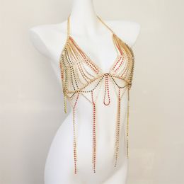 Stage Wear Dance Accessories Womens Personality Colour Rhinestone Body Chain